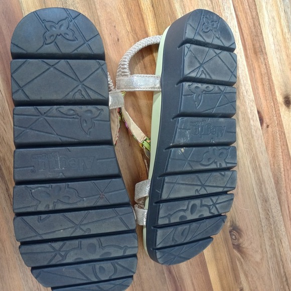 Alegria Sandals Gold Wedge Platform Womens 8 8.5 Comfort Summer Beach Boho - Picture 10 of 11